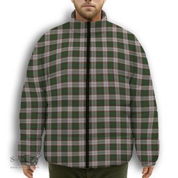 ScotsTee Shop Scottish MacKinnon Dress Premium Tartan Collar Down Jacket Winter White Duck Down Plaid