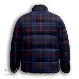 ScotsTee Shop Scottish McCorquodale Modern Premium Tartan Collar Down Jacket Winter White Duck Down Plaid