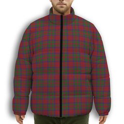 ScotsTee Shop Scottish MacFadyan MacGregor Hastie Premium Tartan Collar Down Jacket Winter White Duck Down Plaid