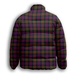 ScotsTee Shop Scottish MacDonald Modern Premium Tartan Collar Down Jacket Winter White Duck Down Plaid