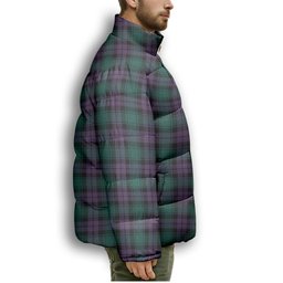 ScotsTee Shop Scottish MacArthur of Milton Modern Premium Tartan Collar Down Jacket Winter White Duck Down Plaid