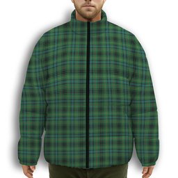 ScotsTee Shop Scottish Stewart Hunting Ancient Premium Tartan Collar Down Jacket Winter White Duck Down Plaid