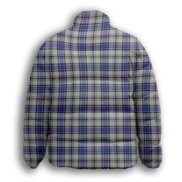 ScotsTee Shop Scottish Hannay Premium Tartan Collar Down Jacket Winter White Duck Down Plaid