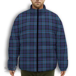 ScotsTee Shop Scottish MacCorquodale 2 Premium Tartan Collar Down Jacket Winter White Duck Down Plaid