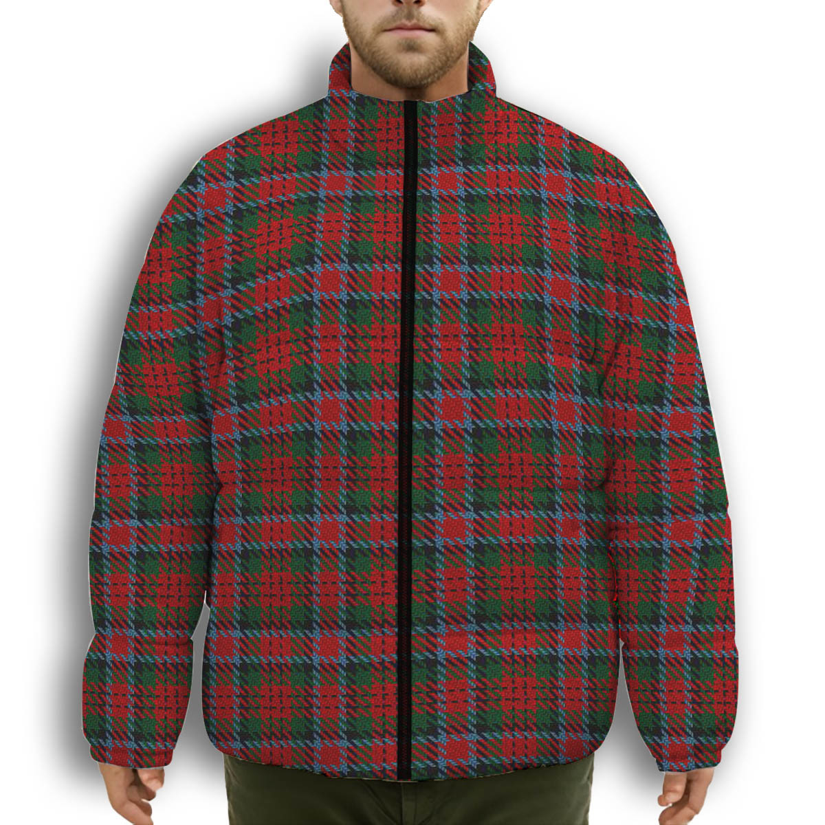 ScotsTee Shop Scottish MacDuff 5 Premium Tartan Collar Down Jacket Winter White Duck Down Plaid