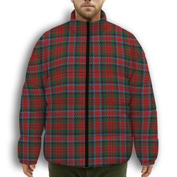 ScotsTee Shop Scottish MacDuff 5 Premium Tartan Collar Down Jacket Winter White Duck Down Plaid