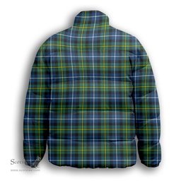 ScotsTee Shop Scottish MacNeill Of Barra Ancient Premium Tartan Collar Down Jacket Winter White Duck Down Plaid