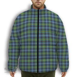 ScotsTee Shop Scottish MacNeill Of Barra Ancient Premium Tartan Collar Down Jacket Winter White Duck Down Plaid
