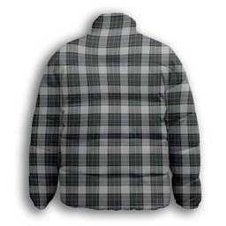 ScotsTee Shop Scottish Pritchard Premium Tartan Collar Down Jacket Winter White Duck Down Plaid