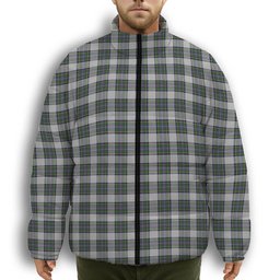 ScotsTee Shop Scottish Pritchard Premium Tartan Collar Down Jacket Winter White Duck Down Plaid