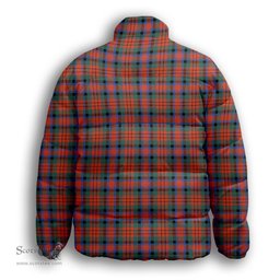 ScotsTee Shop Scottish MacDuff Ancient Premium Tartan Collar Down Jacket Winter White Duck Down Plaid