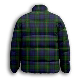 ScotsTee Shop Scottish Gordon Premium Tartan Collar Down Jacket Winter White Duck Down Plaid