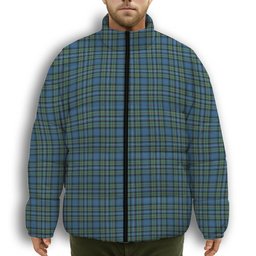 ScotsTee Shop Scottish Robertson Hunting Ancient Premium Tartan Collar Down Jacket Winter White Duck Down Plaid
