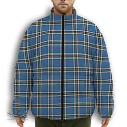 ScotsTee Shop Scottish Thompson Dress Blue Modern Premium Tartan Collar Down Jacket Winter White Duck Down Plaid