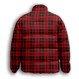 ScotsTee Shop Scottish Hog Premium Tartan Collar Down Jacket Winter White Duck Down Plaid