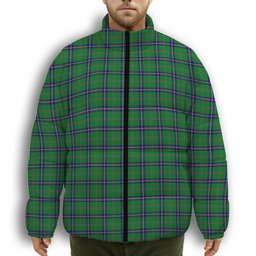 ScotsTee Shop Scottish Washington State Premium Tartan Collar Down Jacket Winter White Duck Down Plaid
