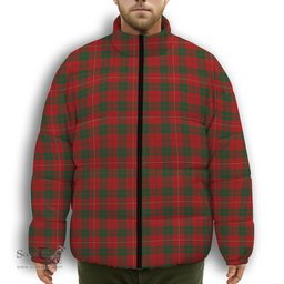 ScotsTee Shop Scottish MacKinnon 1842 Premium Tartan Collar Down Jacket Winter White Duck Down Plaid