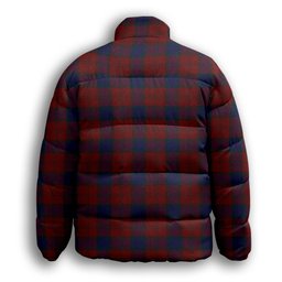 ScotsTee Shop Scottish Lawless Premium Tartan Collar Down Jacket Winter White Duck Down Plaid