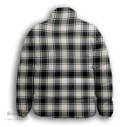 ScotsTee Shop Scottish MacPhee B&W Modern Premium Tartan Collar Down Jacket Winter White Duck Down Plaid