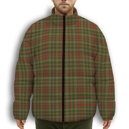 ScotsTee Shop Scottish Pierce Premium Tartan Collar Down Jacket Winter White Duck Down Plaid
