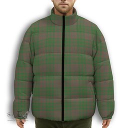 ScotsTee Shop Scottish MacAlister of Glenbarr Hunting Ancient Premium Tartan Collar Down Jacket Winter White Duck Down Plaid