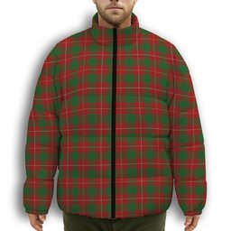 ScotsTee Shop Scottish McPhee Premium Tartan Collar Down Jacket Winter White Duck Down Plaid