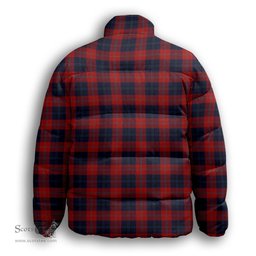 ScotsTee Shop Scottish McKnight Premium Tartan Collar Down Jacket Winter White Duck Down Plaid