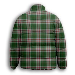 ScotsTee Shop Scottish MacDiarmid Dress Premium Tartan Collar Down Jacket Winter White Duck Down Plaid