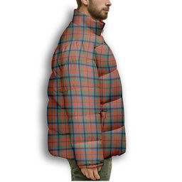 ScotsTee Shop Scottish MacNachten Ancient Premium Tartan Collar Down Jacket Winter White Duck Down Plaid
