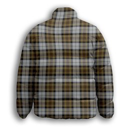 ScotsTee Shop Scottish MacKellar Dress Premium Tartan Collar Down Jacket Winter White Duck Down Plaid