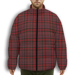 ScotsTee Shop Scottish McAlister Premium Tartan Collar Down Jacket Winter White Duck Down Plaid