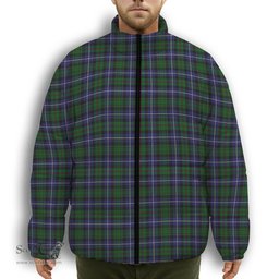 ScotsTee Shop Scottish MacRae Hunting Wilsons_ Premium Tartan Collar Down Jacket Winter White Duck Down Plaid