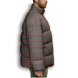 ScotsTee Shop Scottish MacIntosh Hunting Modern Premium Tartan Collar Down Jacket Winter White Duck Down Plaid