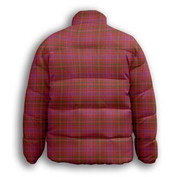 ScotsTee Shop Scottish MacLeod Red Ancient Premium Tartan Collar Down Jacket Winter White Duck Down Plaid