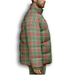 ScotsTee Shop Scottish Muirhead Ancient Premium Tartan Collar Down Jacket Winter White Duck Down Plaid