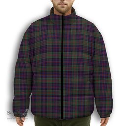 ScotsTee Shop Scottish MacDonald of Clanranald Premium Tartan Collar Down Jacket Winter White Duck Down Plaid