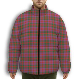 ScotsTee Shop Scottish McGowan Portrait Ancient Premium Tartan Collar Down Jacket Winter White Duck Down Plaid
