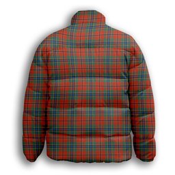 ScotsTee Shop Scottish MacLean of Duart Ancient Premium Tartan Collar Down Jacket Winter White Duck Down Plaid