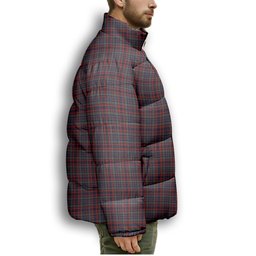 ScotsTee Shop Scottish Johnstons of Elgin Bicentennial Premium Tartan Collar Down Jacket Winter White Duck Down Plaid