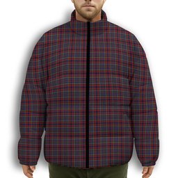 ScotsTee Shop Scottish Johnstons of Elgin Bicentennial Premium Tartan Collar Down Jacket Winter White Duck Down Plaid
