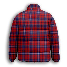 ScotsTee Shop Scottish Wishart Premium Tartan Collar Down Jacket Winter White Duck Down Plaid