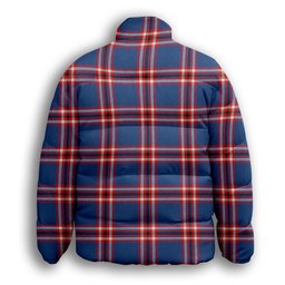ScotsTee Shop Scottish Laing of Archiestown Modern Premium Tartan Collar Down Jacket Winter White Duck Down Plaid