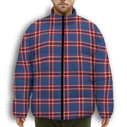ScotsTee Shop Scottish Laing of Archiestown Modern Premium Tartan Collar Down Jacket Winter White Duck Down Plaid