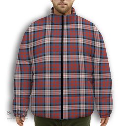 ScotsTee Shop Scottish MacDonald Dress Irish Ancient Premium Tartan Collar Down Jacket Winter White Duck Down Plaid