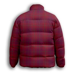 ScotsTee Shop Scottish Stirling of Keir Modern Premium Tartan Collar Down Jacket Winter White Duck Down Plaid
