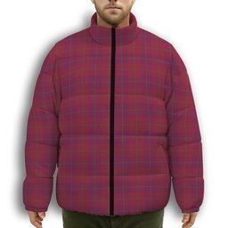 ScotsTee Shop Scottish Stirling of Keir Modern Premium Tartan Collar Down Jacket Winter White Duck Down Plaid