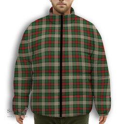 ScotsTee Shop Scottish Hohenzollern Staff Premium Tartan Collar Down Jacket Winter White Duck Down Plaid