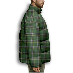 ScotsTee Shop Scottish McAlpine Modern Premium Tartan Collar Down Jacket Winter White Duck Down Plaid