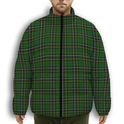 ScotsTee Shop Scottish McAlpine Modern Premium Tartan Collar Down Jacket Winter White Duck Down Plaid