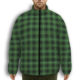 ScotsTee Shop Scottish MacIvor Hunting Ancient Premium Tartan Collar Down Jacket Winter White Duck Down Plaid